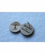 Wooden or Acrylic Personalized Engraved Circle Pet Dog Cat Tag Id  With ... - $5.63