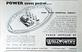 DUAFLEX PISTON RINGS-WELLWORTHY-Petrol power saves petrol-1950 Vintage P... - $211.49 MXN