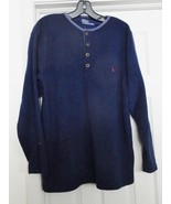 POLO RALPH LAUREN TERRY Shirt L/S Pullover Rugby Sleeve Logo Blue Mens M... - £19.91 GBP