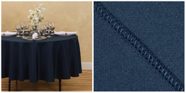 70&quot; Round Polyester Tablecloth for Wedding Event Banquet Party - Navy Blue - P01 - £25.05 GBP