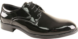 VANGELO Men&#39;s Tuxedo Shoe TAB Dress Shoe Oxford Wrinke Free Black Patent - £47.09 GBP+