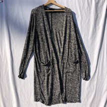 Lane Bryant 18/20 Black Grey Heather Open Front Cardigan Sweater Duster - £19.32 GBP