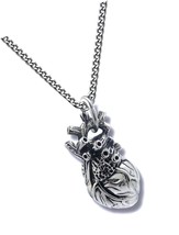 Pearlina Anatomical Heart Necklace Man or Woman 3D Pendant - £86.60 GBP