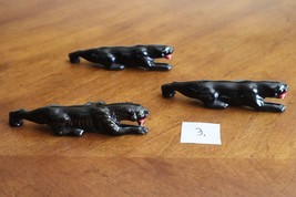 3x VTG Black Panther Figurine Japan Redware Pottery Miniature Red Mouth ... - $20.00