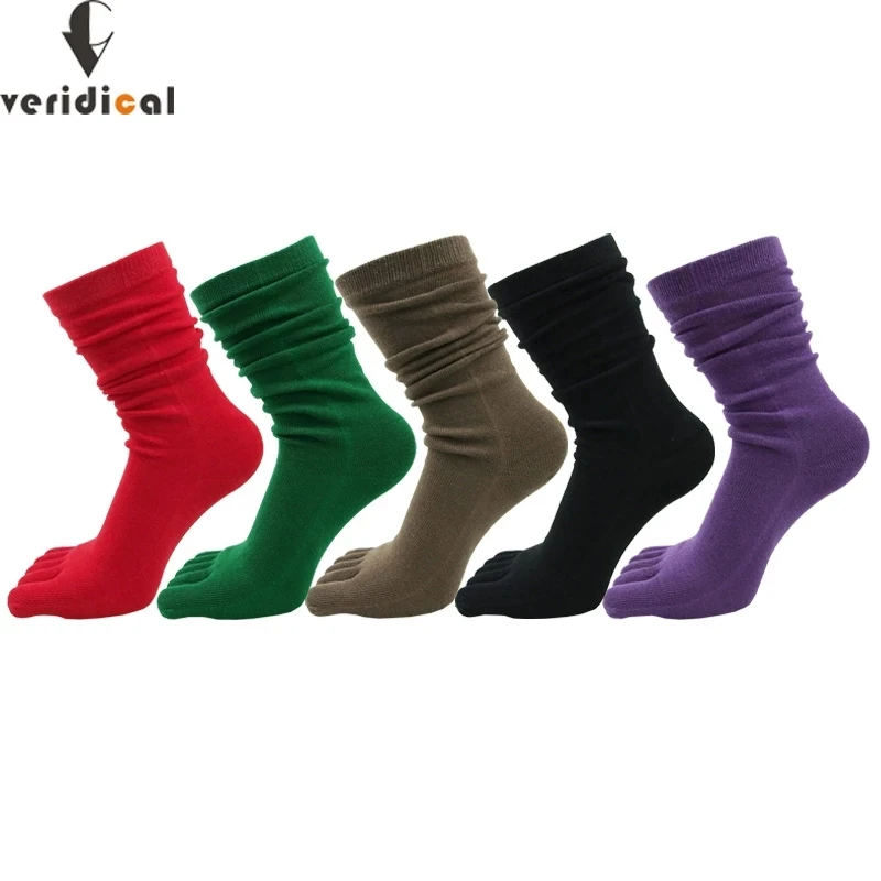 Sporting VERIDICAL Combed Cotton Five Finger Socks Woman Girl Candy Color Breath - £23.62 GBP