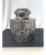 VINTAGE BARBOUR INTERNATIONAL 3244 SILVERPLATE REPOUSSE TEA CADDY W/ FIG... - £57.95 GBP