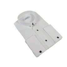 Men CEREMONIA Formal Tux Cotton Shirt Slim Fit Turkey #JD 13 White Collar Bar image 7