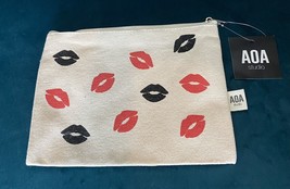 NWT Lot Of 10 Lips Canvas Makeup Bags Bachelorette Shower Wedding Birthday Gifts - $14.85