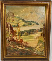 Landscape Autumn Original Oil On Board Signed Potter 1945 - $122.75