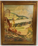 LANDSCAPE AUTUMN ORIGINAL OIL ON BOARD SIGNED POTTER 1945 - $2,333.09 MXN