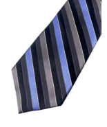 Michael Kors Necktie Tie Mens Repp Stripe Regimental Blue Silver Gray 10... - $592.01 MXN