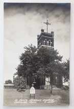 Vtg RPPC St. Ann&#39;s Catholic Church Cadillac, Michigan S-1344 1954 - £15.69 GBP