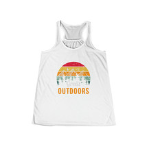 Retro Sunset Tank: Flowy Racerback for Women, Great Outdoors Graphic - £33.67 GBP