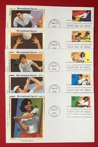 ZAYIX - 1995 US Colorano FDC # 2961-65 Recreational Sports - Tennis Golf Bowling - £7.89 GBP