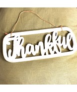 Wooden Thankful Sign White Twine - £7.23 GBP