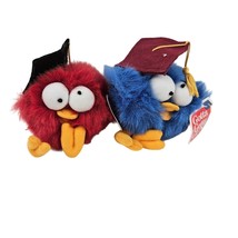 Gund Blue Red Owl Chick Bird Graduation Cap Graduate Plush Set Of 2 Stuffed Toy - £11.84 GBP