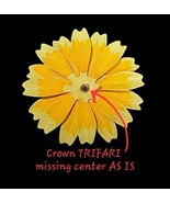 Vintage Crown Trifari Enamel Flower Brooch Yellow White Missing Center A... - $32.05 CAD