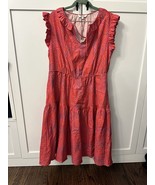 TUCKER NYC Dani Dress Midi Tiered Purple Punch Organic Cotton Print Sz M... - $92.36 CAD