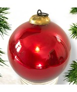Antique German Kugel Bright Red Glass Christmas Ornament Early 1900&#39;s 5i... - €108,55 EUR