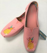 TOMS Shoes Womens Alpargata Pink Quartz Pineapple Drink Comfort Slip-On Flats 12 - £46.62 GBP