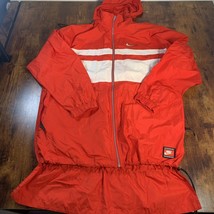 Nike Windbreaker Zip Up Jacket Mens Extra Large Red /White - $34.64