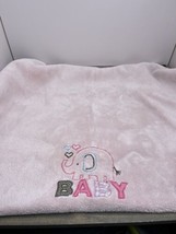 Carter’s Embroidered ELEPHANT Blanket Satin Trim Pink embroidered thick ... - £42.11 GBP