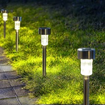 Solar Pathway Lights 12 Pack, Stainless Steel Ip44 Waterproof Auto On/ - £30.53 GBP
