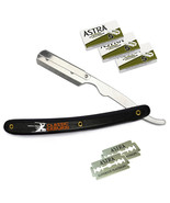 Stainless Steel Professional Straight Edge Barber Razor 15 Astra  Blades... - $19.76 CAD