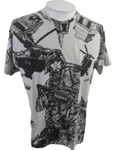 ApPrime T Shirt L helicopter soldier assault rifle urban warfare middle ... - $14.84