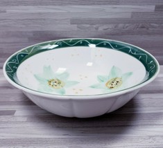 Panware Stoneware 6.75&quot; Replacement Cereal Soup Bowl White Green - £10.79 GBP