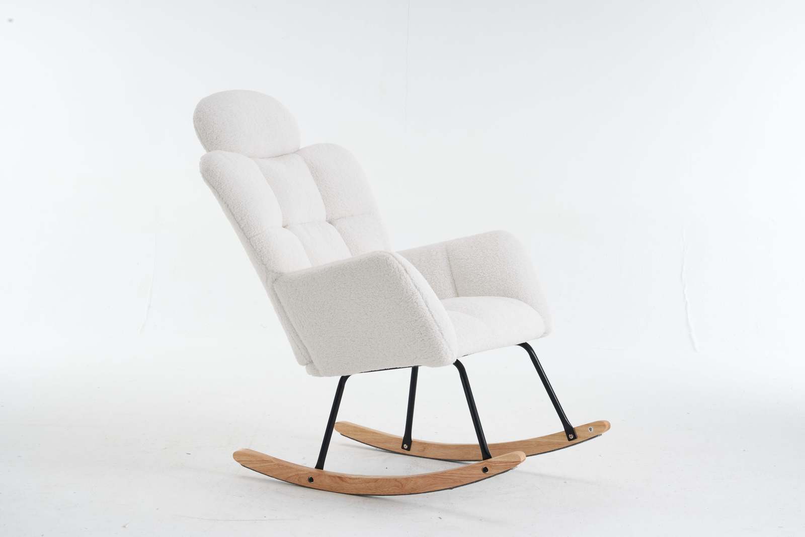 Teddy Fabric Rocking Glider Chair - Ivory Item image 10