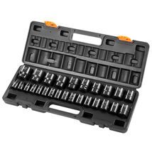 VEVOR Impact Socket Set 1/2 inch, 26 pcs, Shallow Socket, 6-Point Socket... - $45.90