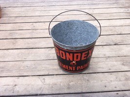 Vintage Bondex Cement Paint Galvanized Metal Bucket 10.5&quot; Tall 11.5 Wide - £27.24 GBP