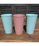 3 TUPPERWARE 873 Tumblers Cups 12oz Teal &amp; Pink - $16.44 CAD