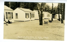 Baril Cabins Real Photo Postcard Ocean Park Road Saco Maine - $17.87