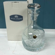 Block Cut Crystal 10.5” Decanter Barware Mouth Blown Poland Original Label - $92.68 CAD