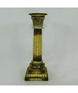 Pillar Candleholder Greek Roman Column Design Crackle Glazing Gold 16&quot; - £30.27 GBP