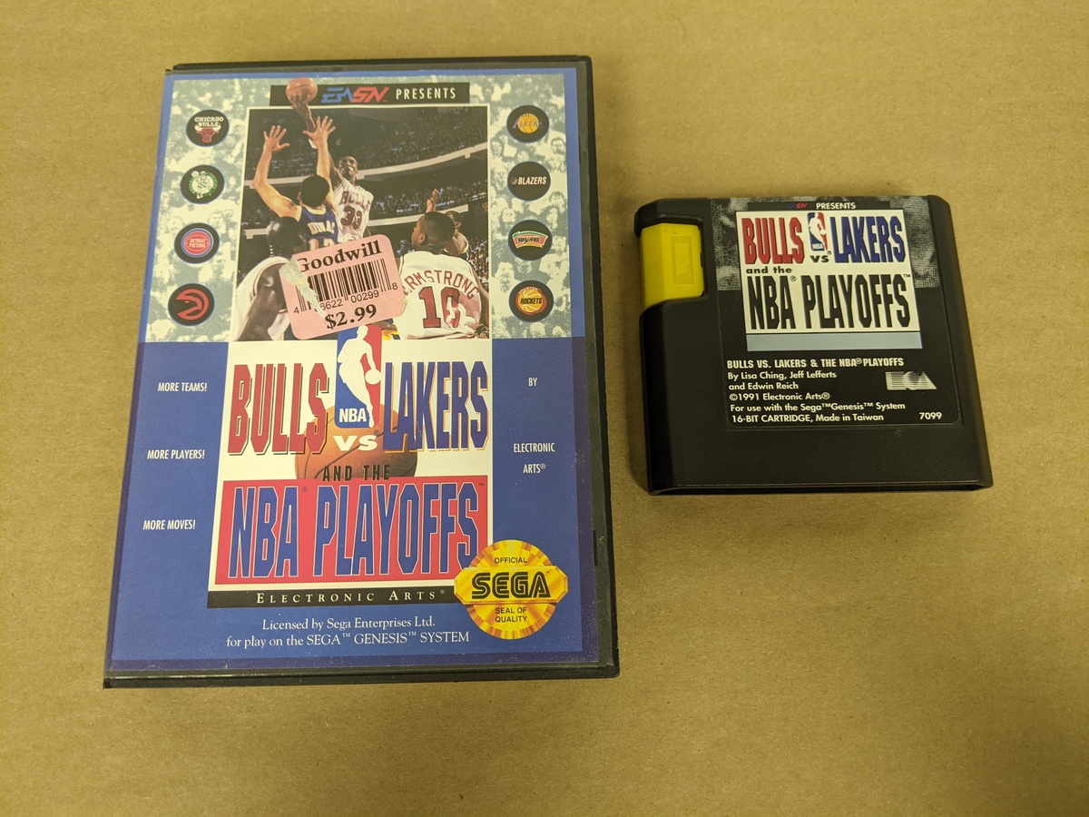 Bulls vs Lakers and the NBA Playoffs Sega Genesis Cartridge and Case - $6.02