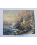 Thomas Kinkade &quot;The Light of Peace&quot; Studio Print 7x9 Lighthouse Ocean Sc... - £17.87 GBP