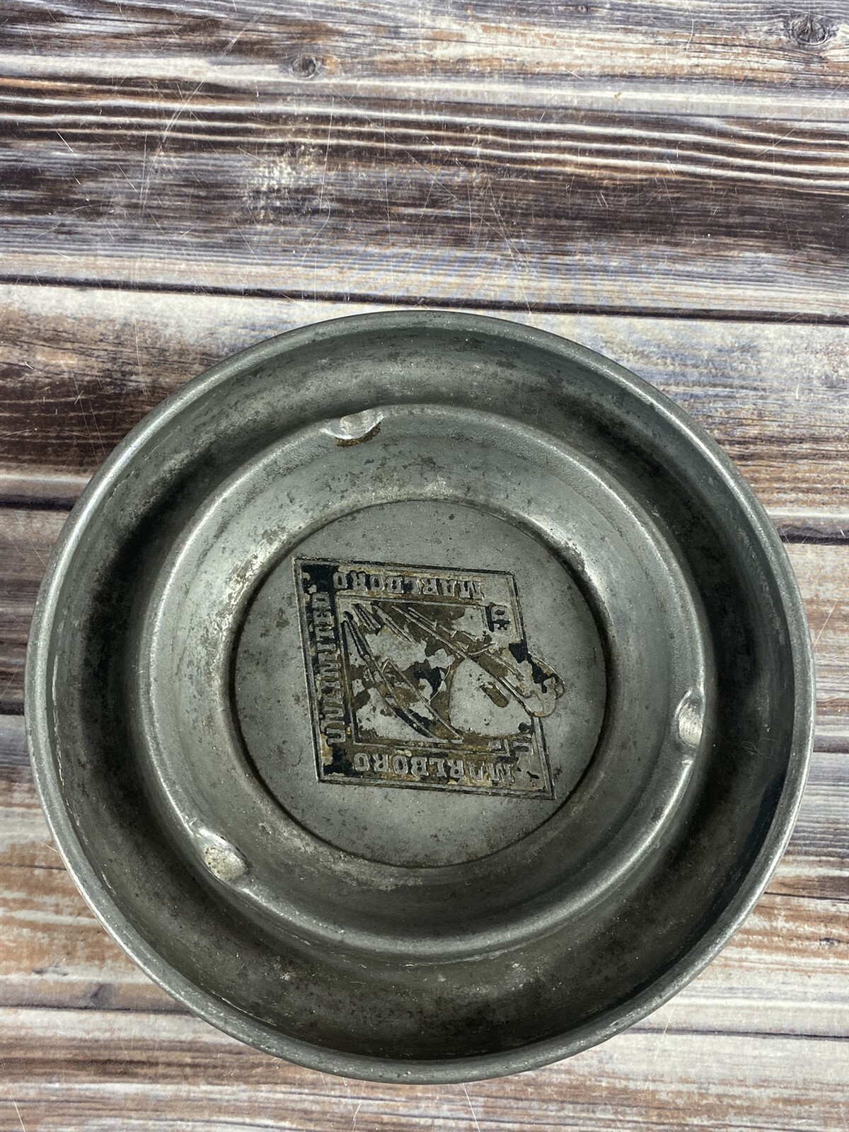Vintage 90s Marlboro Unlimited Train Stamped Pewter Ashtray - $4.99