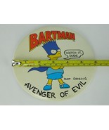 Vtg Simpsons Bartman Avenger of Evil 6&quot; Great Big Button Pin Easel Back ... - £15.69 GBP