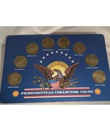 Coins Set of 8 Shell Presidential Collector Coins Brass with Display Ca.... - $13.51 CAD