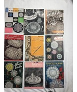 40s 50s Lot 9 CROCHET Knit Pattern Books DOILIES STAR Clark Coats vintage - $29.68