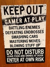 Gamer Novelty Tin SIgn 8 1/4&quot; X 11.5&quot;*Pre Owned/Nice Condition* - £8.78 GBP