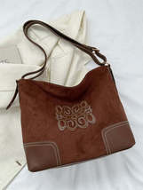Suede Patch Adjustable Strap Tote Bag - $29.99