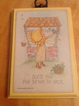 VTG HALLMARK Girl with Bird Plaque Wood Wall Hanging  - $276.80 MXN