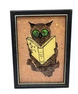 Vintage Owl Art 60s 70s Book of Life Reading Books Kitschy MCM Decor 6x8... - $42.83 CAD