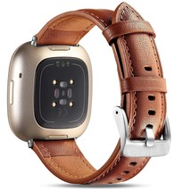 Compatible With Fitbit Sense/Fitbit Versa 3 Bands For Women Men, Top Grain Leath - £19.10 GBP