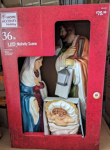 Home Accents 36&quot; inch LED outdoor covered nativity scene - use 3 AAA Batteries - £100.13 GBP
