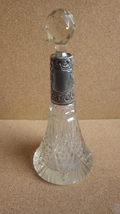 ANTIQUE STERLING SILVER CUT CRYSTAL PERFUME BOTTLE LONDON 1909 - £80.12 GBP